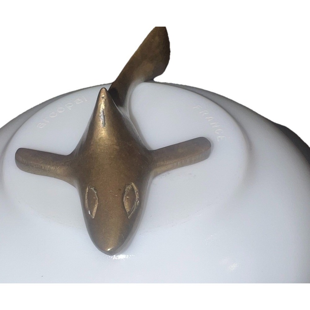 Vintage Solid Brass Swimming Ocean Shark Figurine Paperweight 4 in.